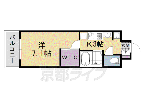 アスヴェル京都烏丸五条(1K/10階)の間取り写真