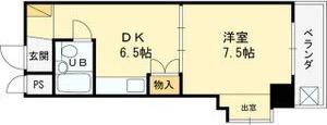 シティコート東扇町(1DK/2階)の間取り写真