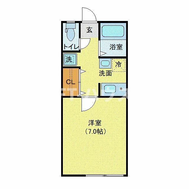 ヴィレッタ花園(1K/2階)の間取り写真