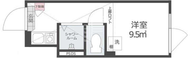 ノースヒル新宿イースト(ワンルーム/1階)の間取り写真