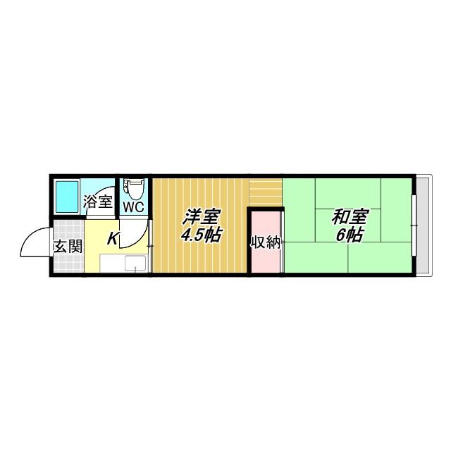 東住吉文化(2K/1階)の間取り写真