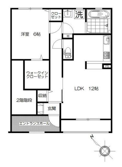 エスペランサ青葉(1LDK/1階)の間取り写真