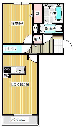パークヴィラ合志III(1LDK/1階)の間取り写真