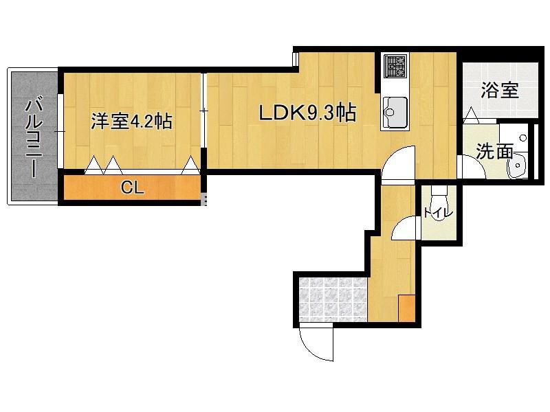 クリーク下山門I(1LDK/3階)の間取り写真