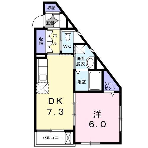 グラース・K(1DK/5階)の間取り写真