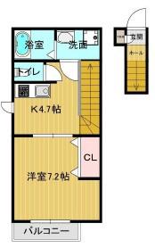 NEWS ROW(1K/2階)の間取り写真