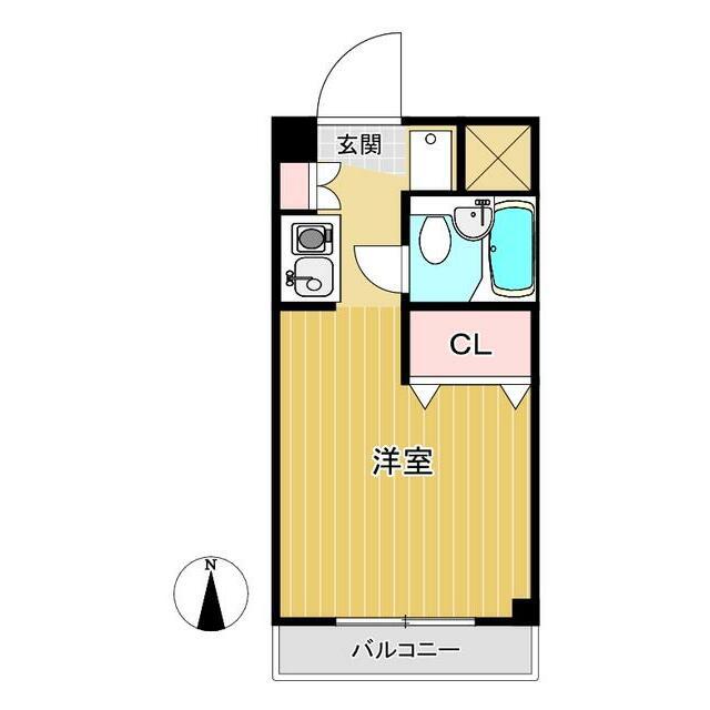 シャルマン高砂II(ワンルーム/3階)の間取り写真