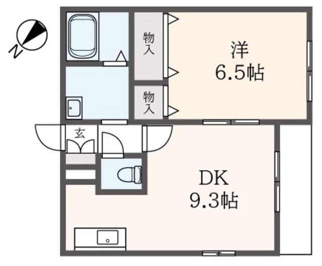 フォルチェ神宮前(1DK/1階)の間取り写真