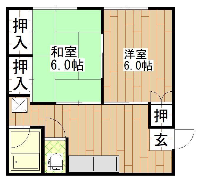 ボレロコーポ(2DK/1階)の間取り写真