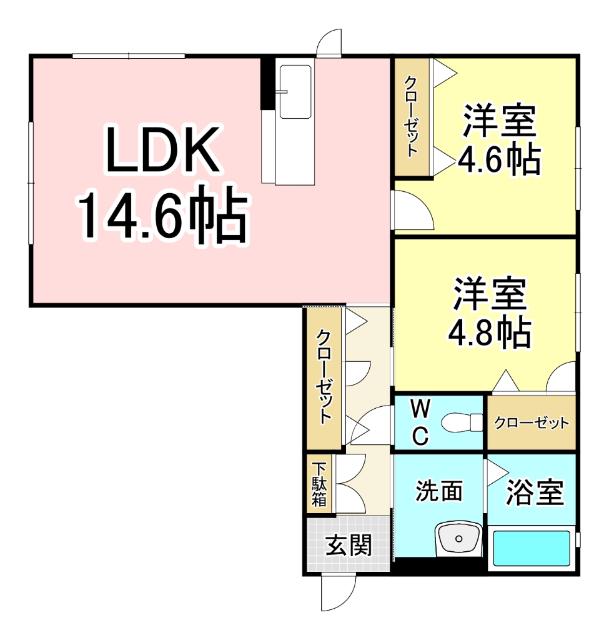 シャーメゾン泉台 (2LDK/1階)の間取り写真