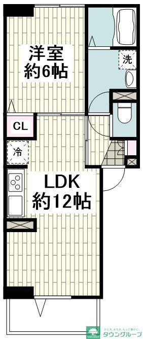 トレゾール大田中央II(1LDK/3階)の間取り写真