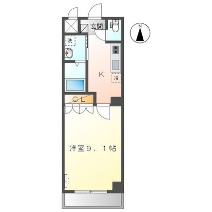 SKY-MANSION(1K/4階)の間取り写真