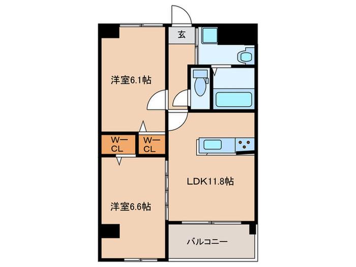 サンクレール(2LDK/2階)の間取り写真