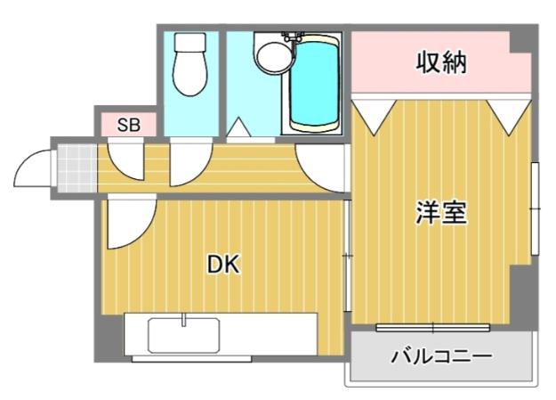 OLIVE御崎(1DK/3階)の間取り写真