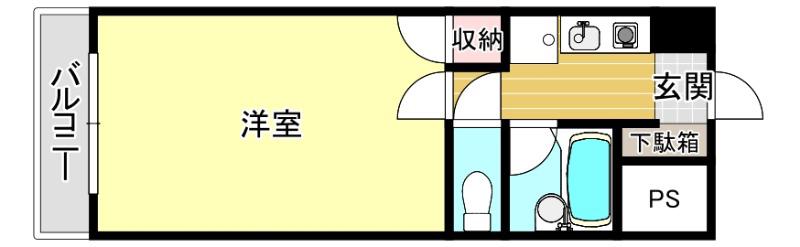 ロマネスク城南第2(1K/6階)の間取り写真
