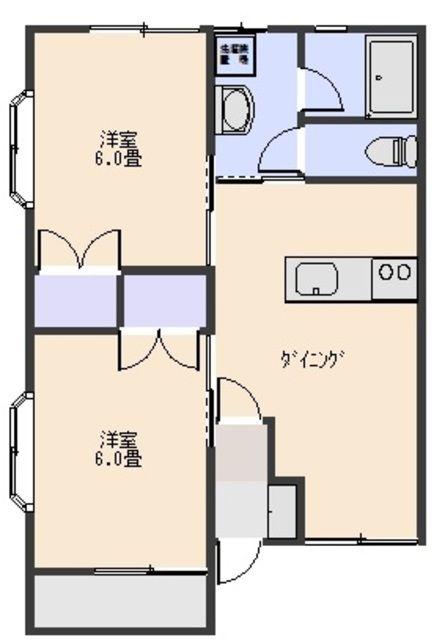 協和コーポIII(2DK/1階)の間取り写真