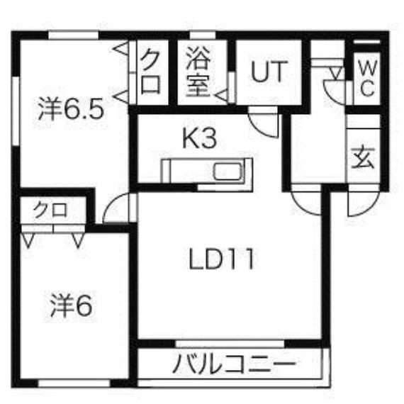 フォーライト八軒(2LDK/2階)の間取り写真