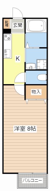 コーポサカエ(1K/2階)の間取り写真