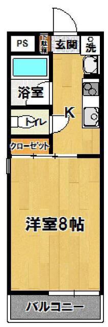 LA SCALA BIANCO(1K/1階)の間取り写真