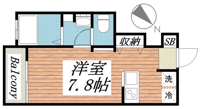 PARK TERRACE新松戸 I(ワンルーム/1階)の間取り写真