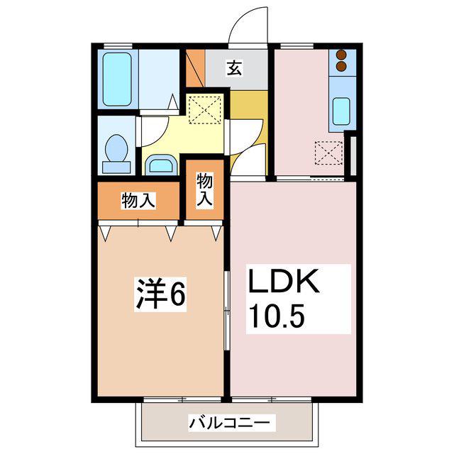 サウスヒルハイツ(1LDK/1階)の間取り写真