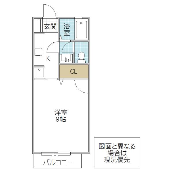メゾンミルクパルB(1K/2階)の間取り写真
