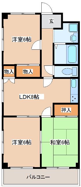 ステイツ明石大久保(3LDK/3階)の間取り写真