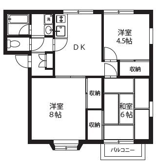 ファミーユスピカ(3DK/2階)の間取り写真