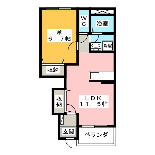 サニーヒルズ(1LDK/1階)の間取り写真
