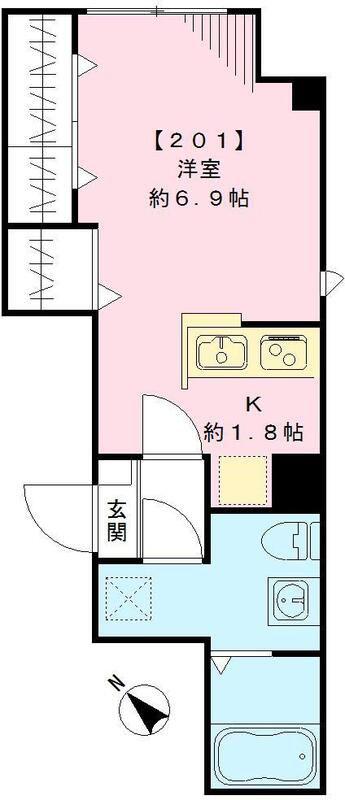 アプリシエイト駒込(1K/2階)の間取り写真