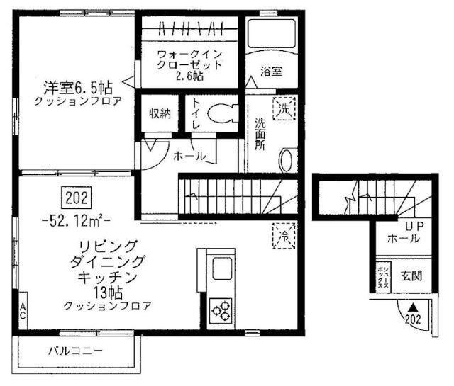 クラージュ(1LDK/2階)の間取り写真