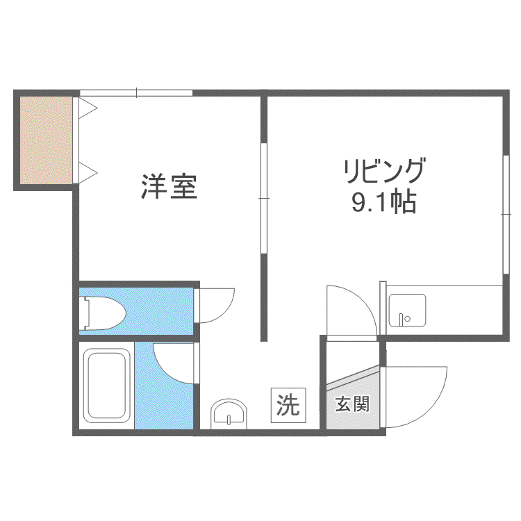 キューニハイツ(1LDK/2階)の間取り写真