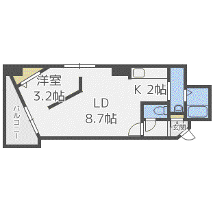 グランカーサ北3条(1LDK/10階)の間取り写真