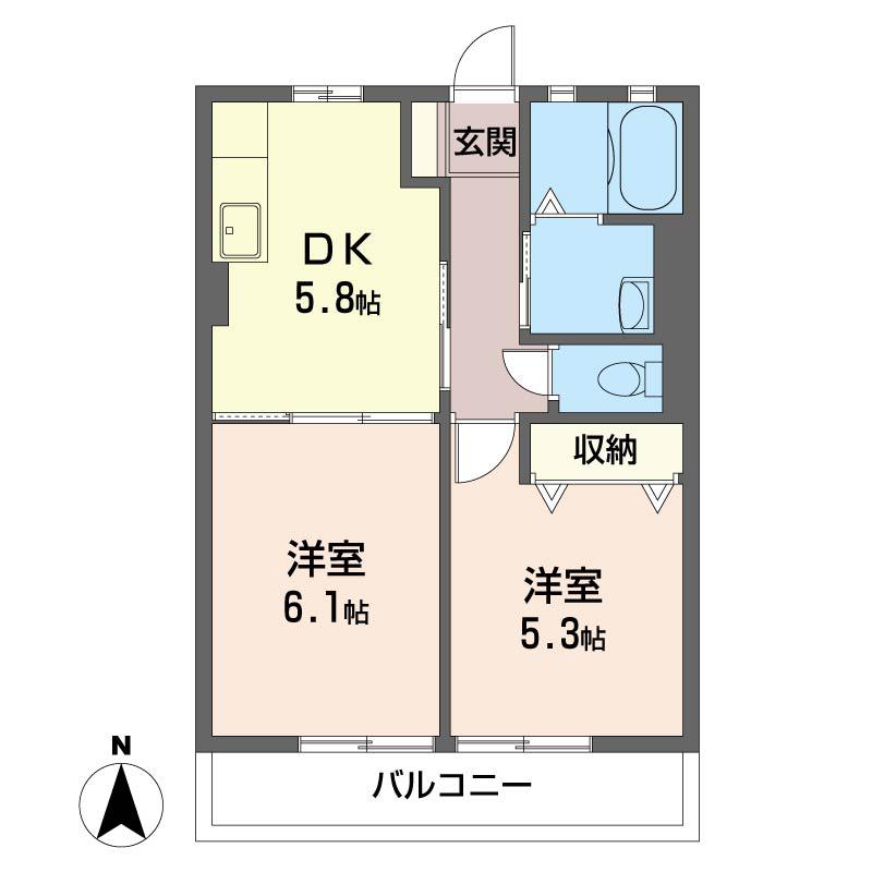 レトア クラ・イスア(2K/1階)の間取り写真
