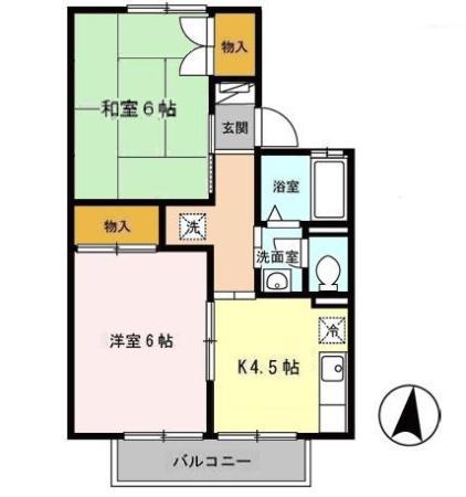 セジュール エンプレス(2K/2階)の間取り写真