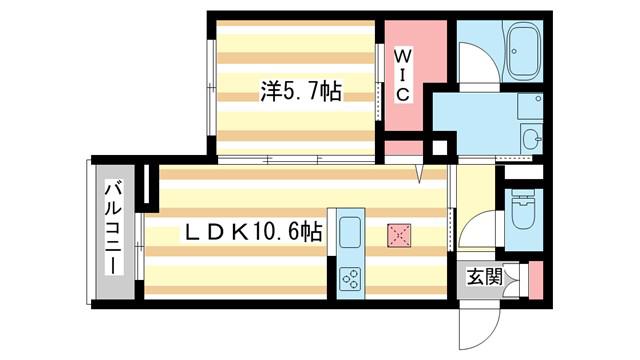 SHAMAISONSUZAKU(1LDK/1階)の間取り写真