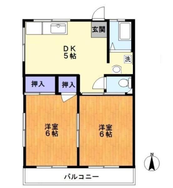 井上マンション(2DK/2階)の間取り写真
