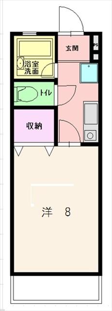 ティーズシャンブル(1K/2階)の間取り写真
