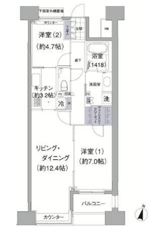 アビティ目黒(1SLDK/2階)の間取り写真