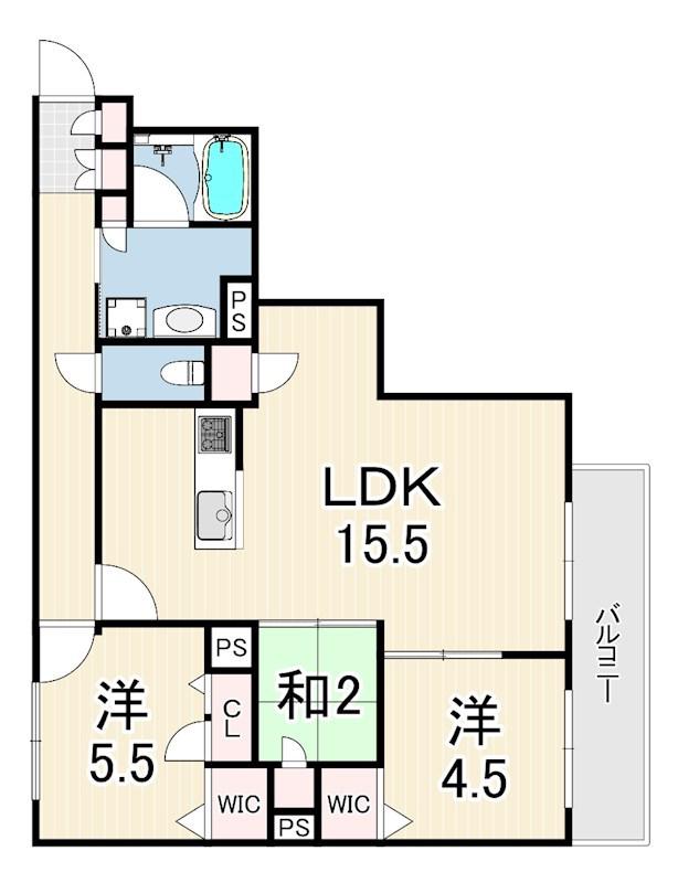 アルコイリス(3LDK/2階)の間取り写真