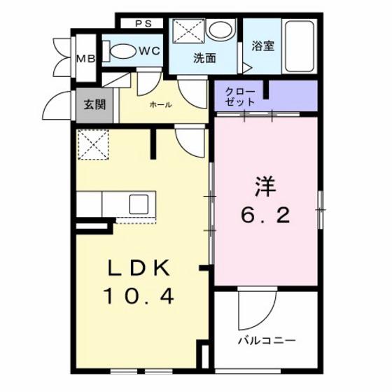 フォレスト クレーン(1LDK/2階)の間取り写真