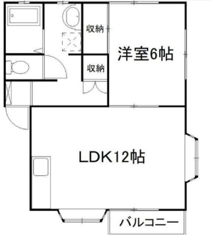 コーポシオンA(1LDK/1階)の間取り写真