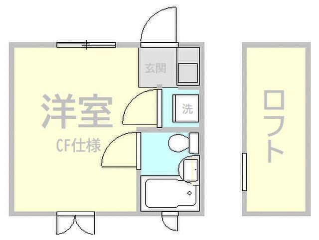 コーポユタカ(ワンルーム/2階)の間取り写真