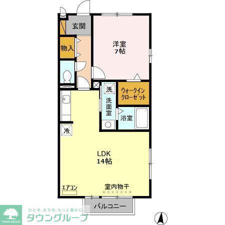 ベイサージュ(1LDK/2階)の間取り写真