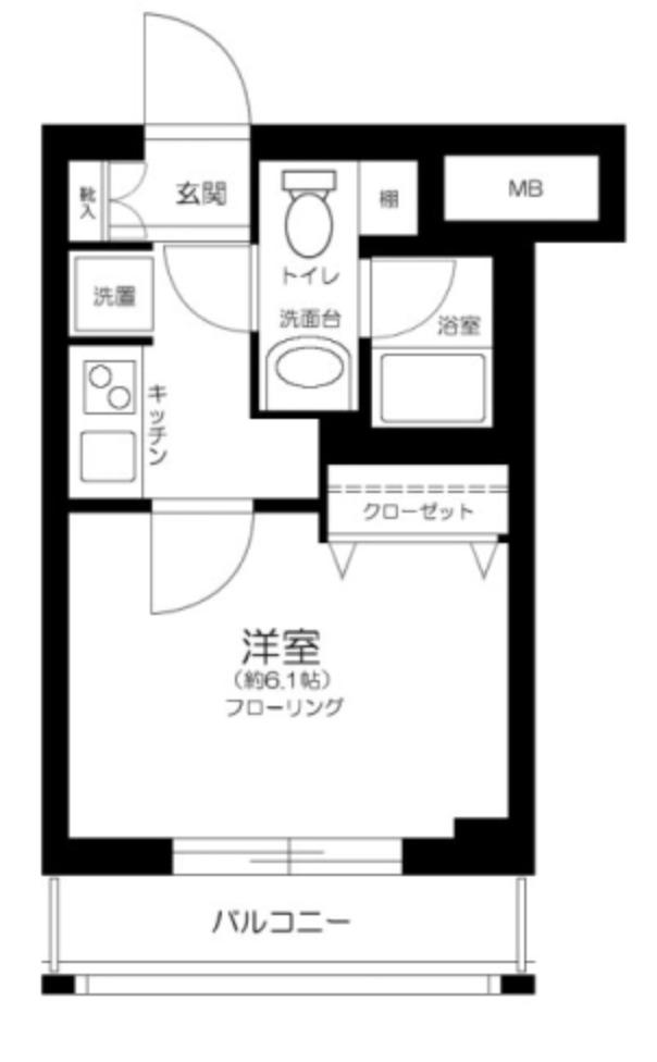 アマヴェル大山(1K/5階)の間取り写真