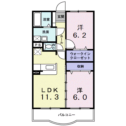 ヒルフィールドブリーズ館(2LDK/3階)の間取り写真