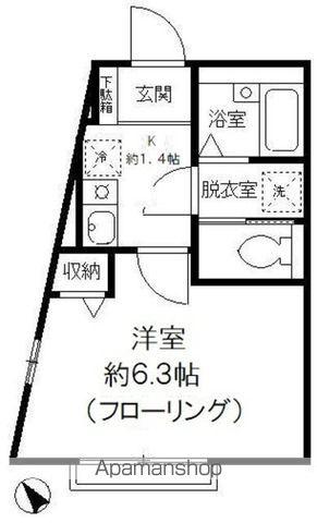 エテルノ弥生(1K/2階)の間取り写真