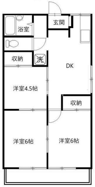 フジハイネス(3DK/2階)の間取り写真