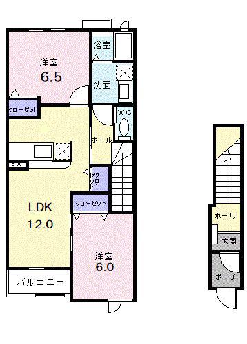 プラッツ(2LDK/2階)の間取り写真