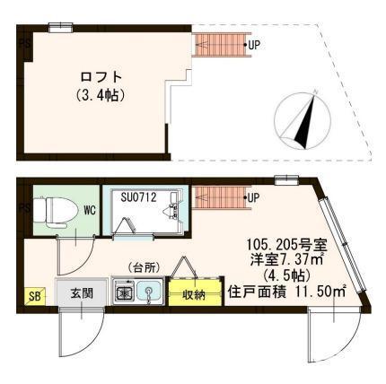 CERESIA池袋ウエスト(ワンルーム/2階)の間取り写真